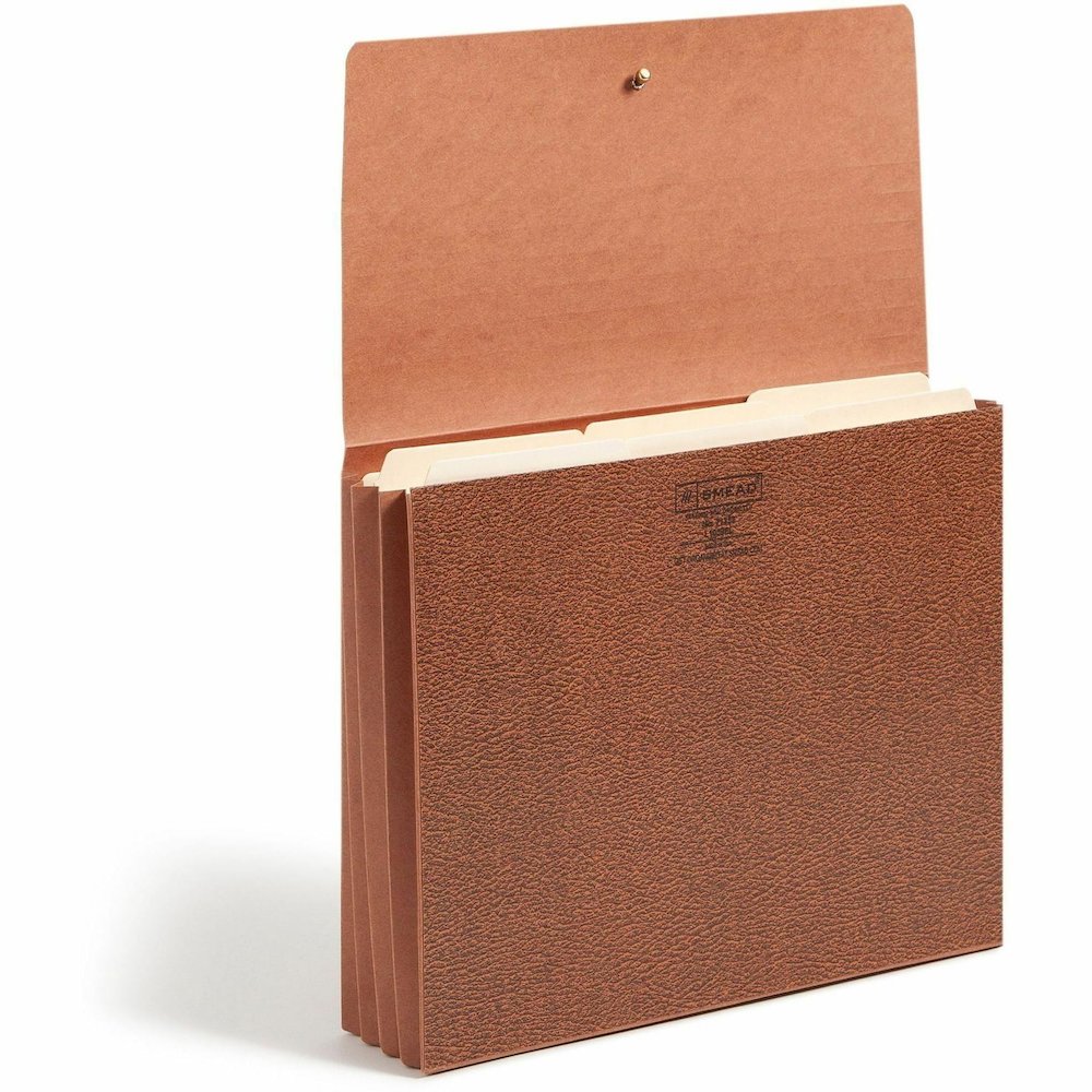 Smead Letter Recycled File Wallet - 8 1/2" x 11" - 3 1/2" Expansion - Redrope - Elastic Closure, Reinforced Gusset, Flap - 30% Recycled - 1 Each. Picture 13