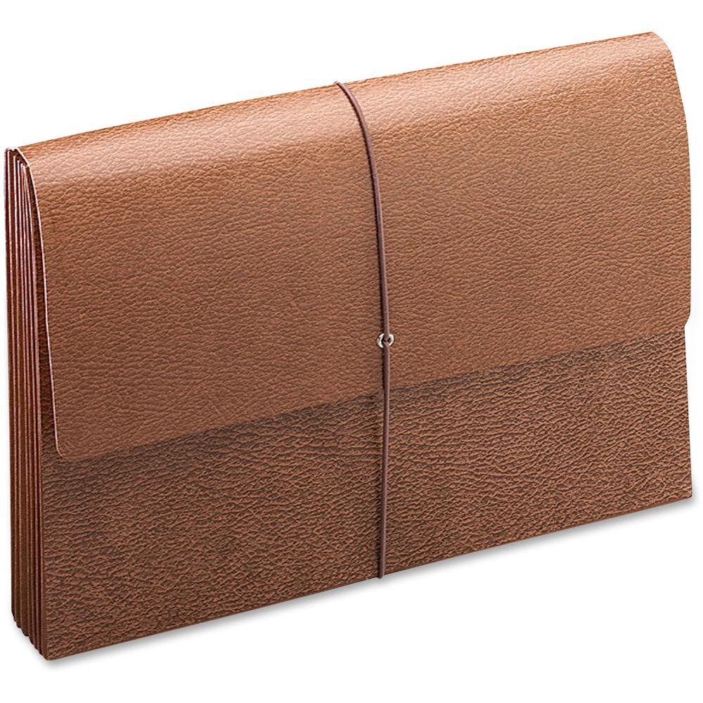 Smead Legal Recycled File Wallet - 8 1/2" x 14" - 3 1/2" Expansion - Redrope - Reinforced Gusset, Elastic Closure, Flap, Tear Resistant - 30% Recycled - 1 Each. Picture 3