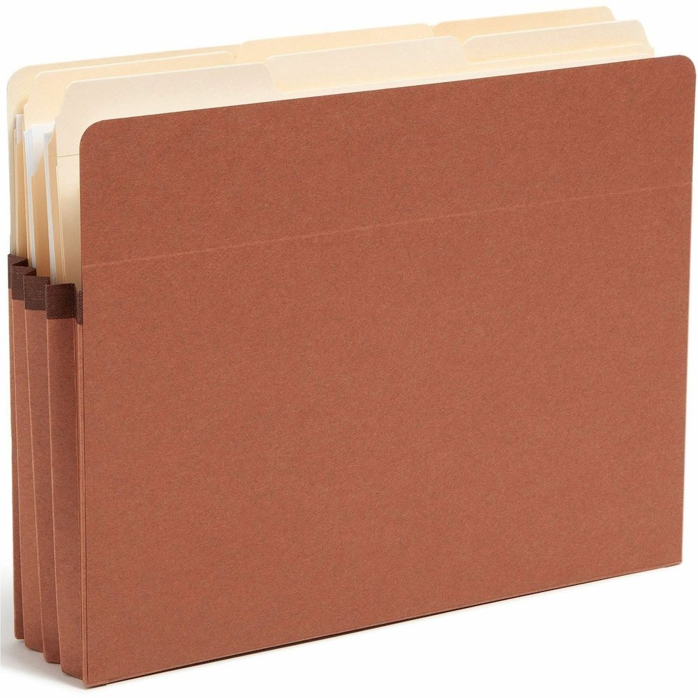 Smead Straight Tab Cut Letter Recycled File Pocket - 8 1/2" x 11" - 3 1/2" Expansion - Top Tab Location - 12.5 pt. - Redrope - Tear Proof, Tear Resistant, Rounded Corner, Reinforced Gusset - 30% Recyc. Picture 7