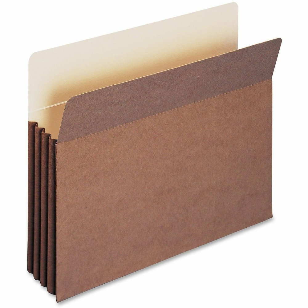 Smead TUFF Straight Tab Cut Letter Recycled File Pocket - 8 1/2" x 11" - 3 1/2" Expansion - 11 pt. - Redrope - Reinforced Gusset, Tear Resistant, Heavyweight Cover - 30% Recycled - 10 / Box. Picture 7
