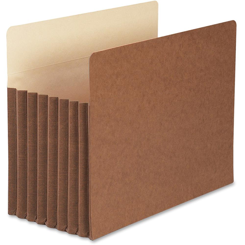 Smead TUFF Straight Tab Cut Letter Recycled File Pocket - 8 1/2" x 11" - 7" Expansion - 12.5 pt. - Redrope - Reinforced Gusset, Heavyweight Cover, Tear Resistant - 30% Recycled - 5 / Box. Picture 3