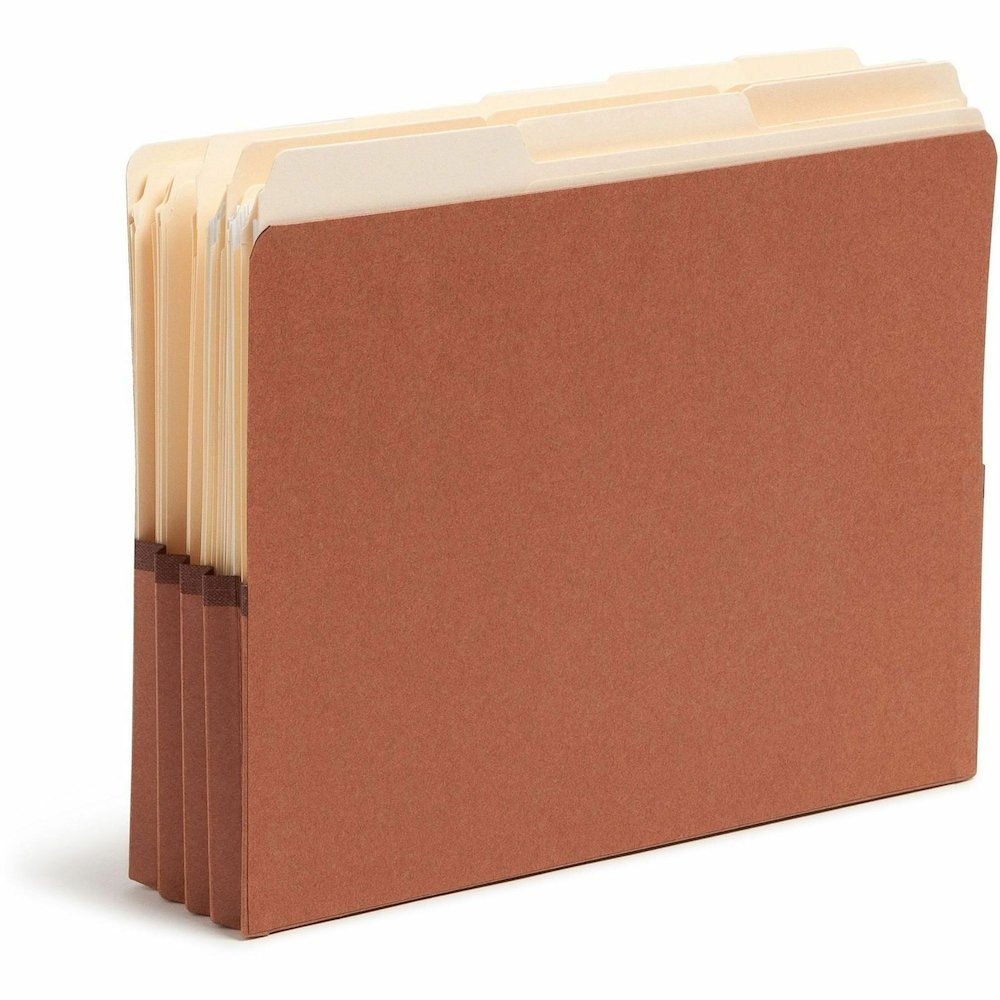 Smead Letter Recycled File Pocket - 8 1/2" x 11" - 3 1/2" Expansion - End Tab Location - Redrope - Reinforced - 30% Recycled - 10 / Box. Picture 8