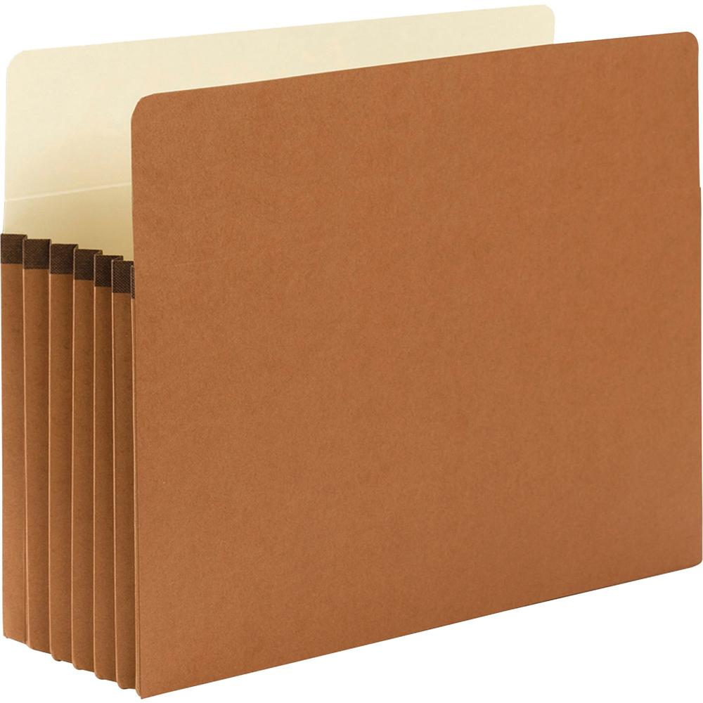 Smead Straight Tab Cut Letter Recycled File Pocket - 8 1/2" x 11" - 5 1/4" Expansion - Top Tab Location - 12.5 pt. - Redrope - Tear Resistant, Rounded Corner, Reinforced Gusset - 30% Recycled - 50 / B. Picture 3