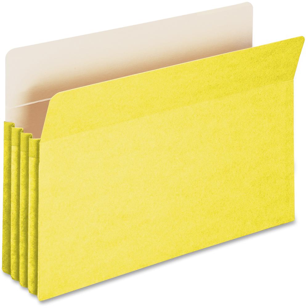 Smead Straight Tab Cut Legal Recycled File Pocket - 8 1/2" x 14" - 3 1/2" Expansion - Top Tab Location - Yellow - Tear Resistant - 10% Recycled - 1 Each. Picture 5
