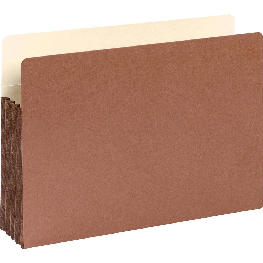 Smead Straight Tab Cut Legal Recycled File Pocket - 8 1/2" x 14" - 3 1/2" Expansion - Top Tab Location - 12.5 pt. - Redrope - Tear Resistant, Rounded Corner, Reinforced Gusset - 30% Recycled - 10 / Bo. Picture 3