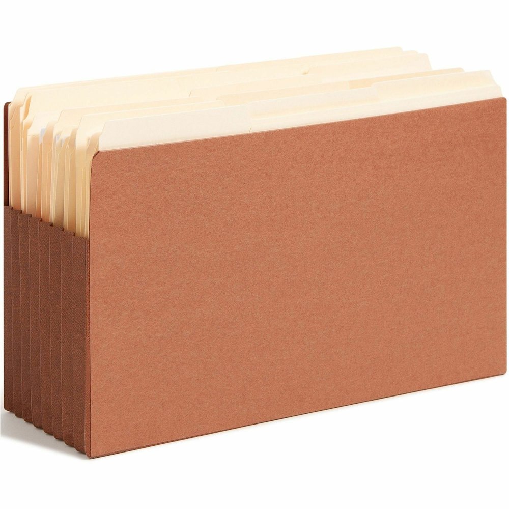 Smead TUFF Straight Tab Cut Legal Recycled File Pocket - 8 1/2" x 14" - 7" Expansion - 16.5 pt. - 2 Plys - Redrope - Tear Resistant, Reinforced Tab, Rip Resistant, Heavyweight Cover - 30% Recycled - 5. Picture 6