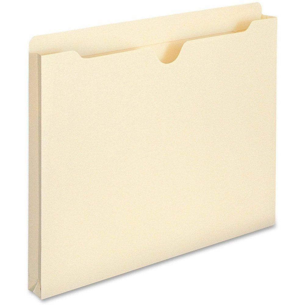 Smead Straight Tab Cut Letter Recycled File Jacket - 8 1/2" x 11" - 1" Expansion - 11 pt. - 2 Plys - Manila - Reinforced, Slip Resistant - 10% Recycled - 50 / Box. Picture 8