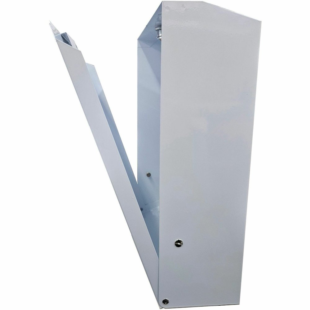 Genuine Joe C-Fold/Multi-fold Towel Dispenser Cabinet - C Fold, Multifold Dispenser - 13.5" Height x 11" Width x 4.3" Depth - Stainless Steel, Metal - White - Wall Mountable - 1 Each. Picture 6