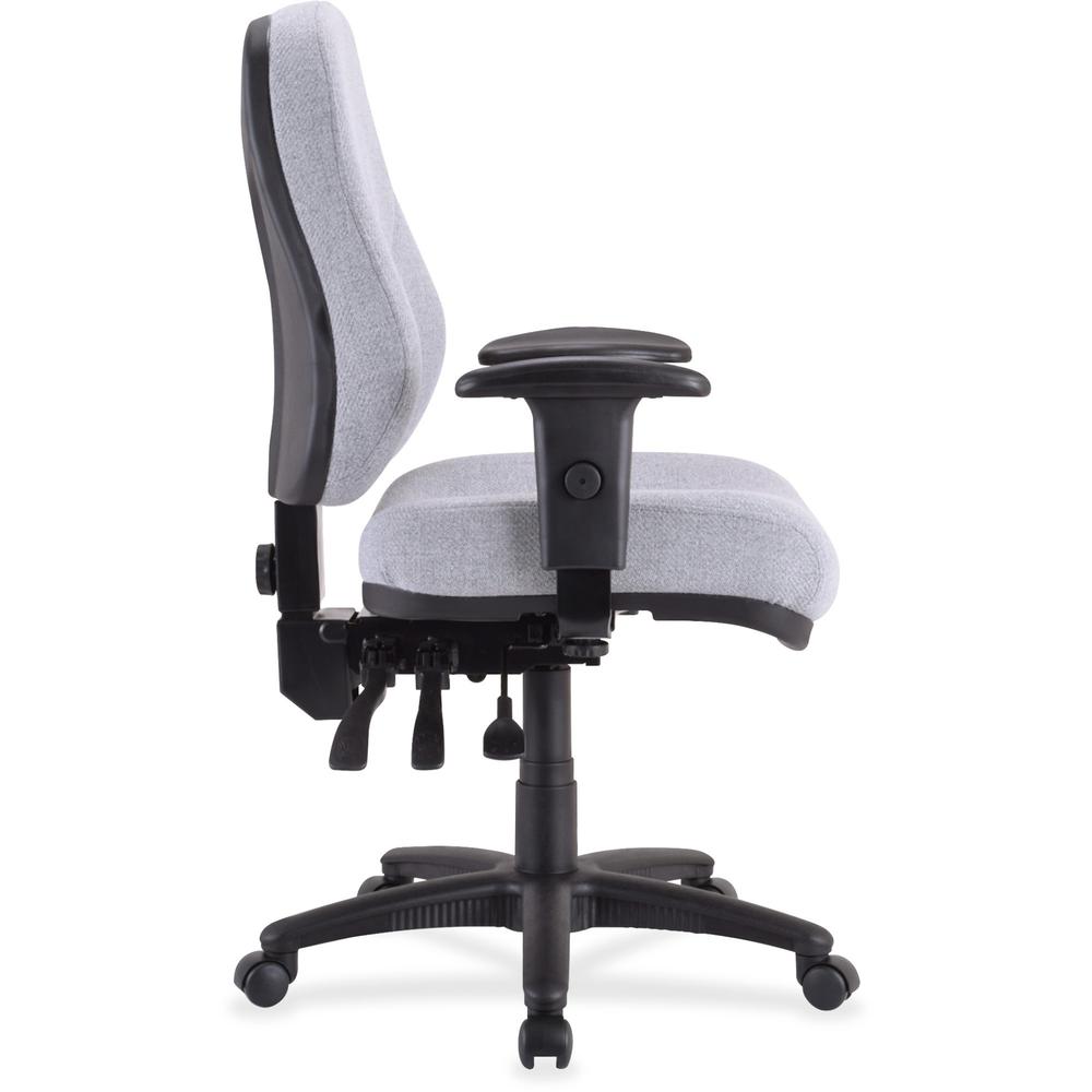 Lorell Bailey High-Back Multi-Task Chair - Gray Acrylic Seat - Black Frame - 1 Each. Picture 2