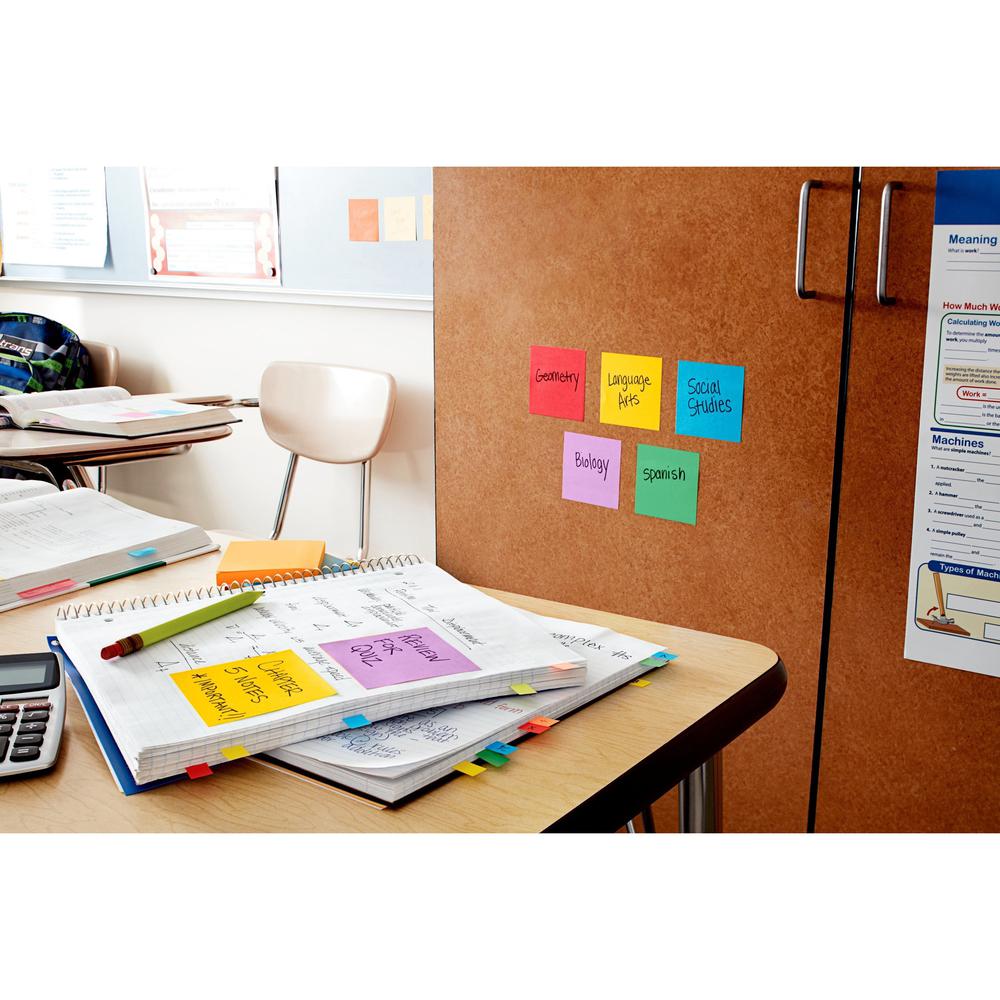 Post-it&reg; Super Sticky Notes - Playful Primaries Color Collection - 1080 - 3" x 3" - Square - 90 Sheets per Pad - Unruled - Candy Apple Red, Vital Orange, Sunnyside, Lucky Green, Blue Paradise, Iri. Picture 4