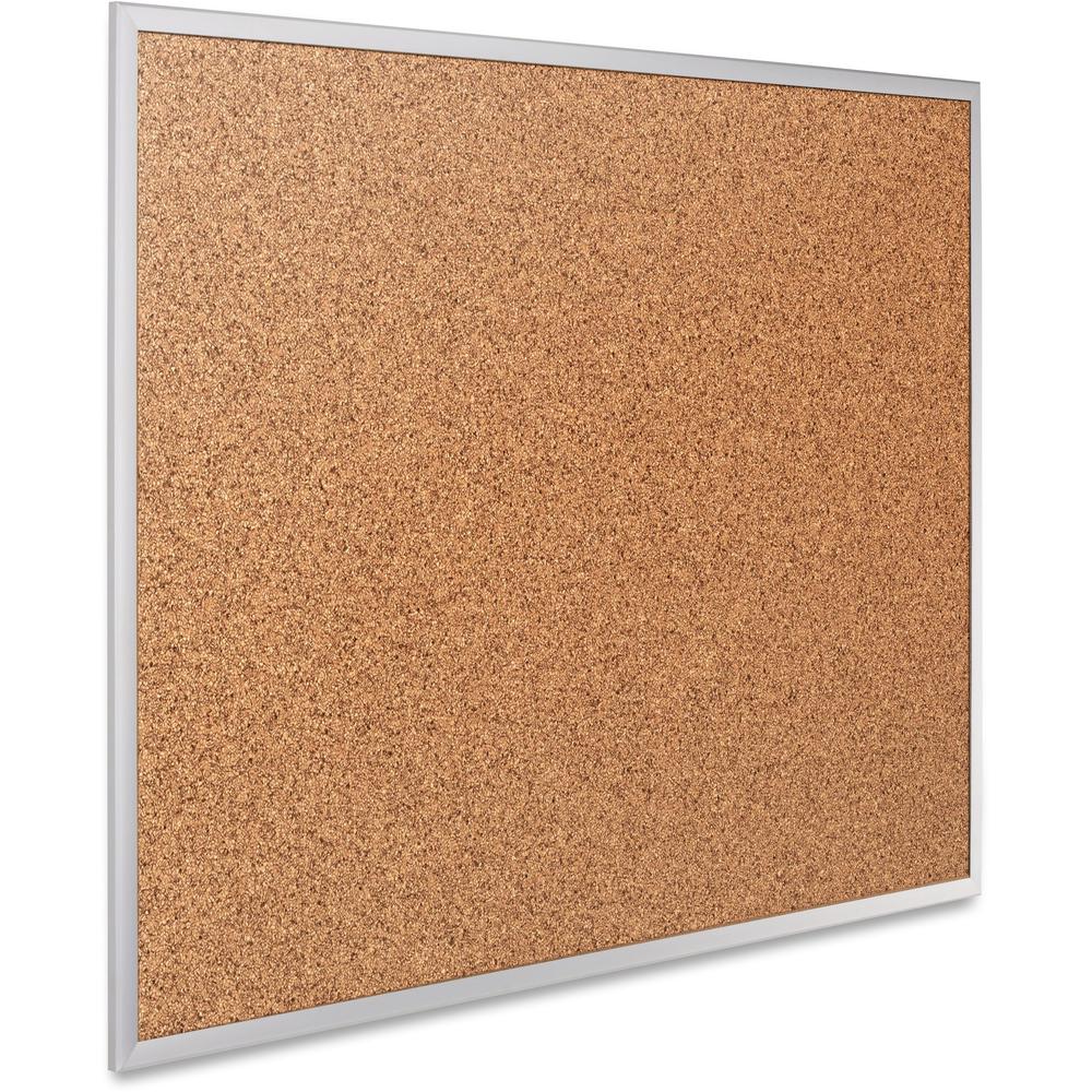 Quartet Classic Series Bulletin Board - 36" Height x 48" Width - Brown Natural Cork Surface - Heavy-gauge, Self-healing, Heavy Duty - Silver Aluminum Frame - 1 Each. Picture 2