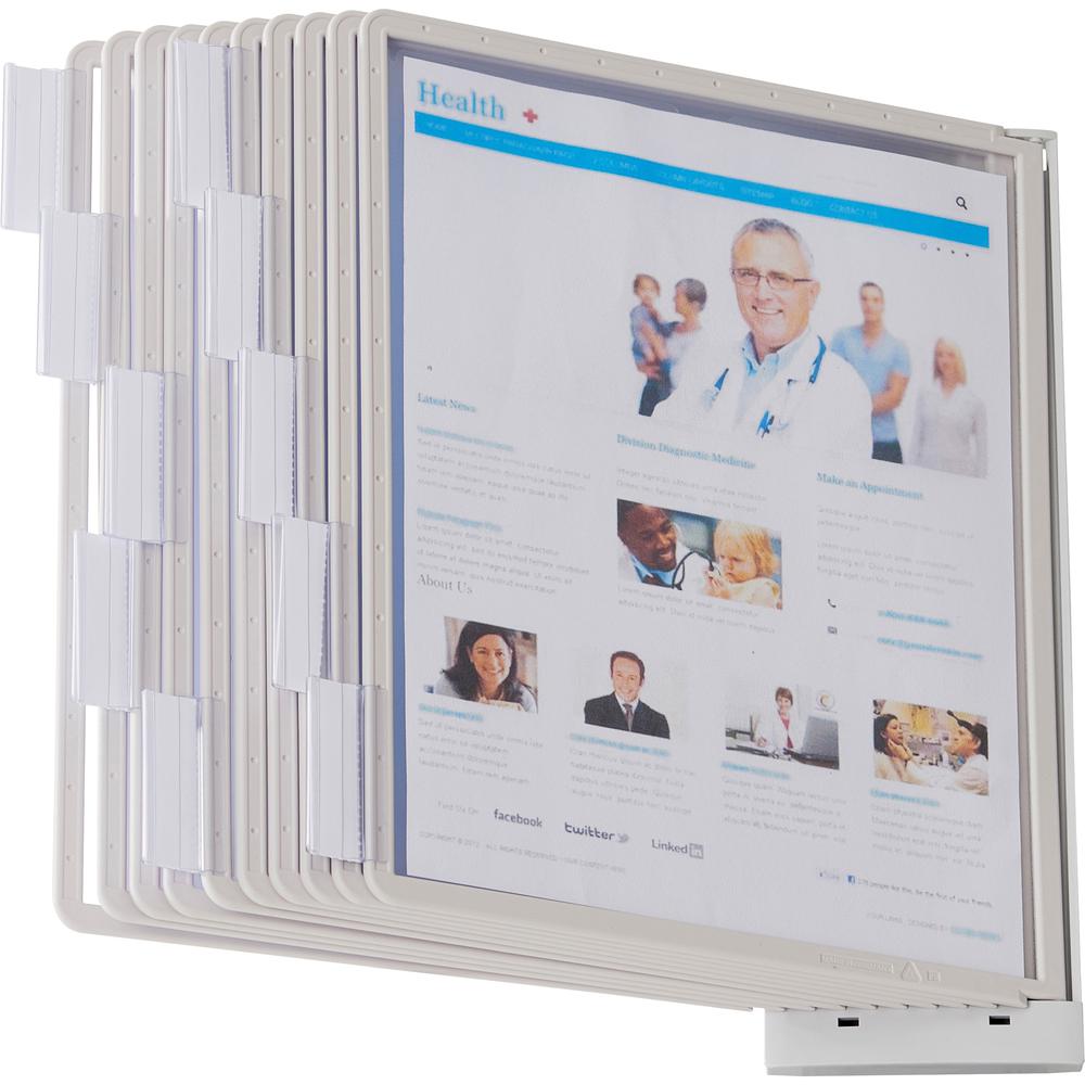 DURABLE&reg; SHERPA&reg; Wall Mounted Reference Display System - Wall Mountable - 10 Double Sided Panels - Letter Size - Anti-Reflective/Non-Glare - Gray. Picture 9