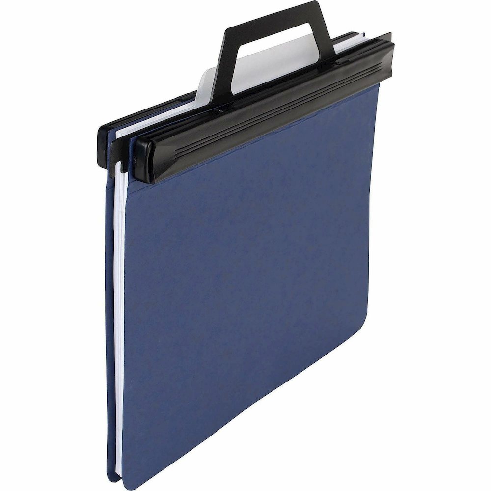 ACCO Expandable Data Binder - Retractable Hooks - 6" Binder Capacity - Letter - 8 1/2" x 11" Sheet Size - 1500 Sheet Capacity - Pressboard - Blue - Recycled - Retractable, Handle, Spine Label, Durable. Picture 6