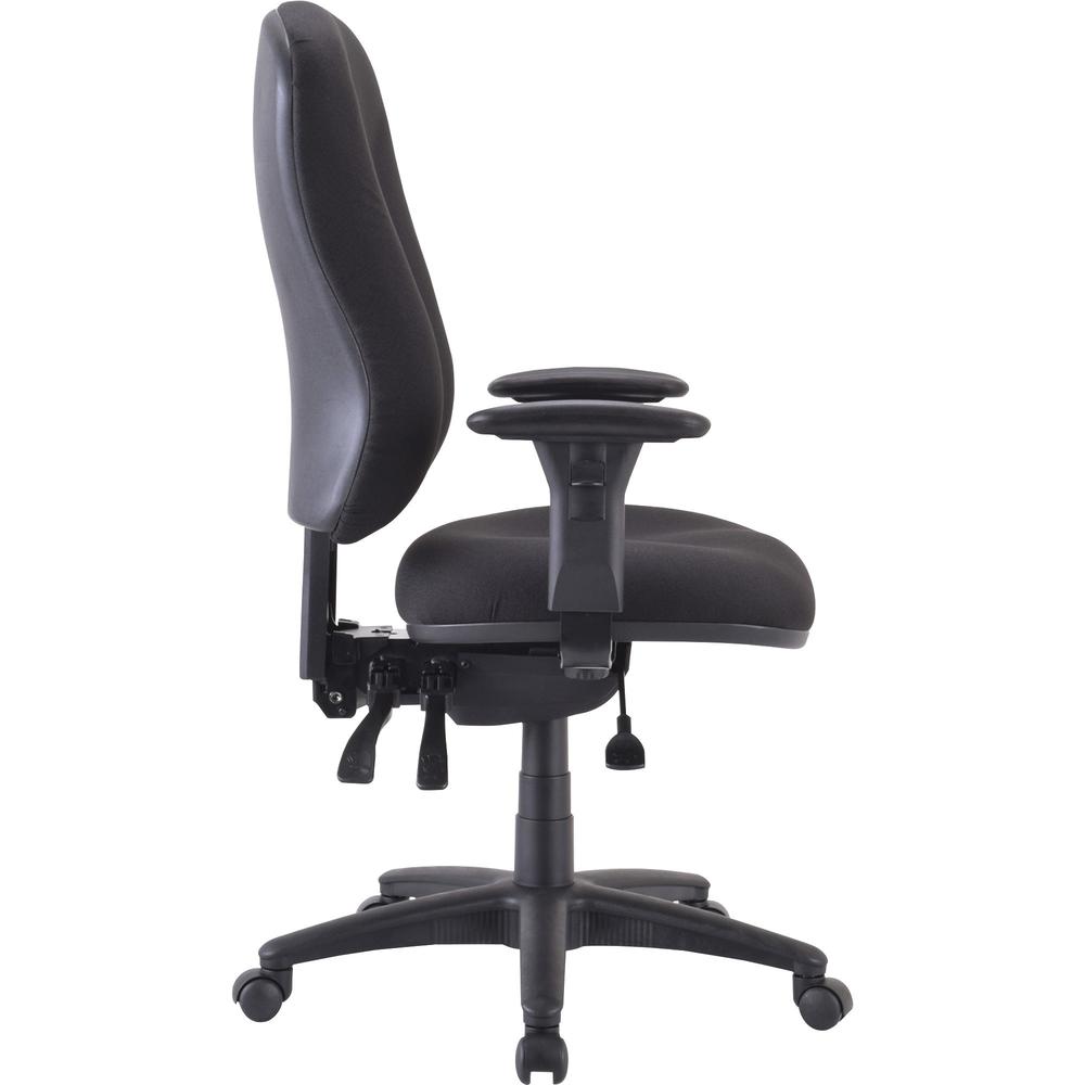 Lorell Contoured Managerial Task Chair - Black Polyester Seat - Black Frame - 1 Each. Picture 9
