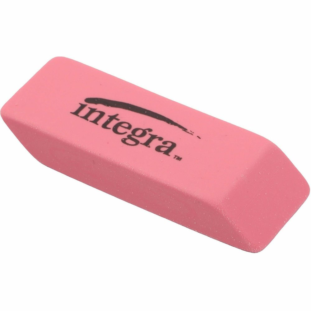 Integra Pink Pencil Eraser - Pink - 2" Width x 0.8" Height x 0.4" Depth - 24 / Box - Soft, Pliable, Latex-free. Picture 6