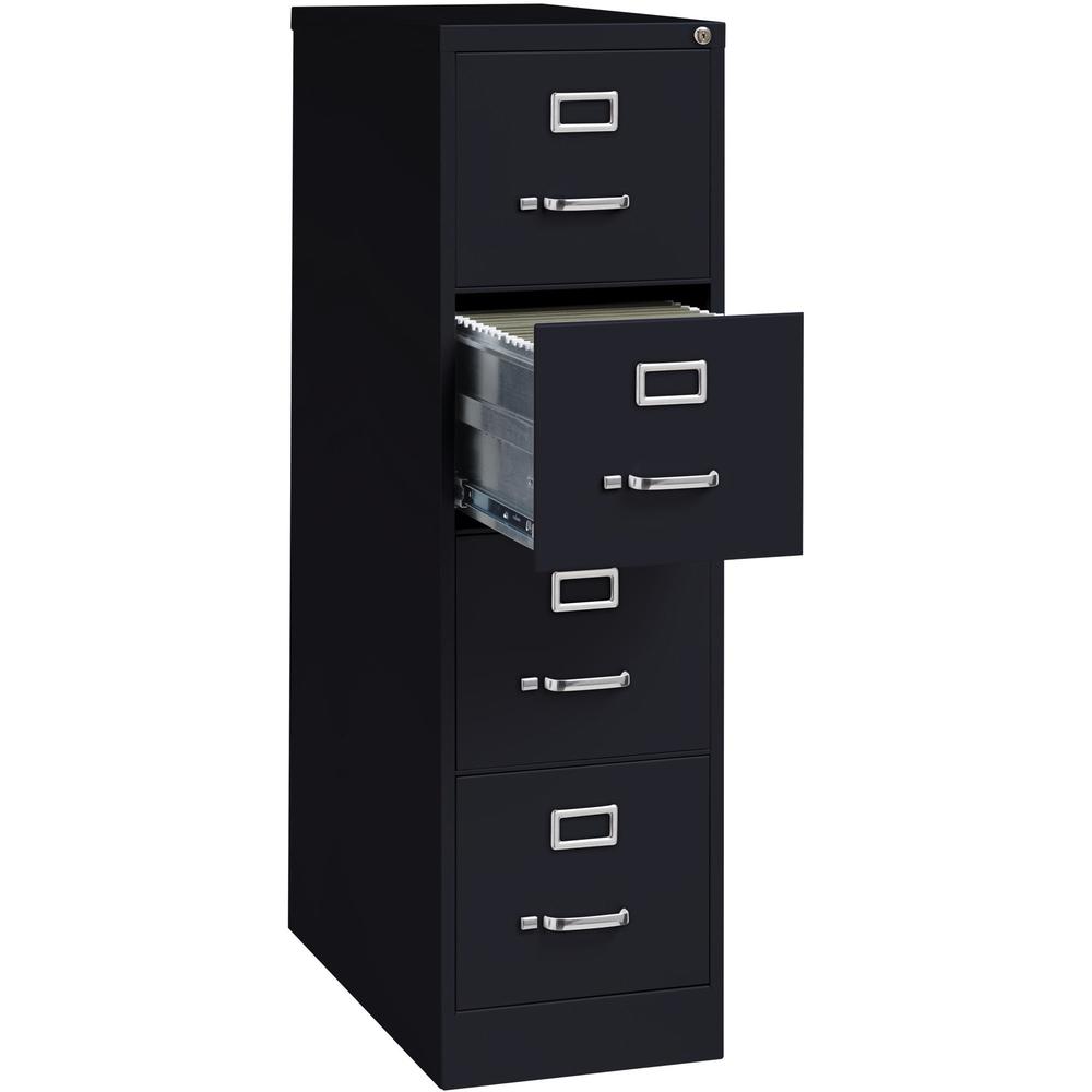 Lorell Fortress Series 26-1/2" Commercial-Grade Vertical File Cabinet - 15" Width x 26.5" Depth x 52" Height - 4 x Drawer(s) for File - Letter - Vertical - Security Lock, Ball-bearing Suspension, Heav. Picture 7