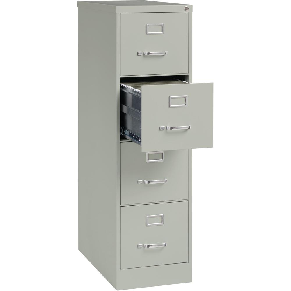 Lorell Fortress Series 26-1/2" Commercial-Grade Vertical File Cabinet - 15" Width x 26.5" Depth x 52" Height - 4 x Drawer(s) for File - Letter - Vertical - Security Lock, Ball-bearing Suspension, Heav. Picture 6