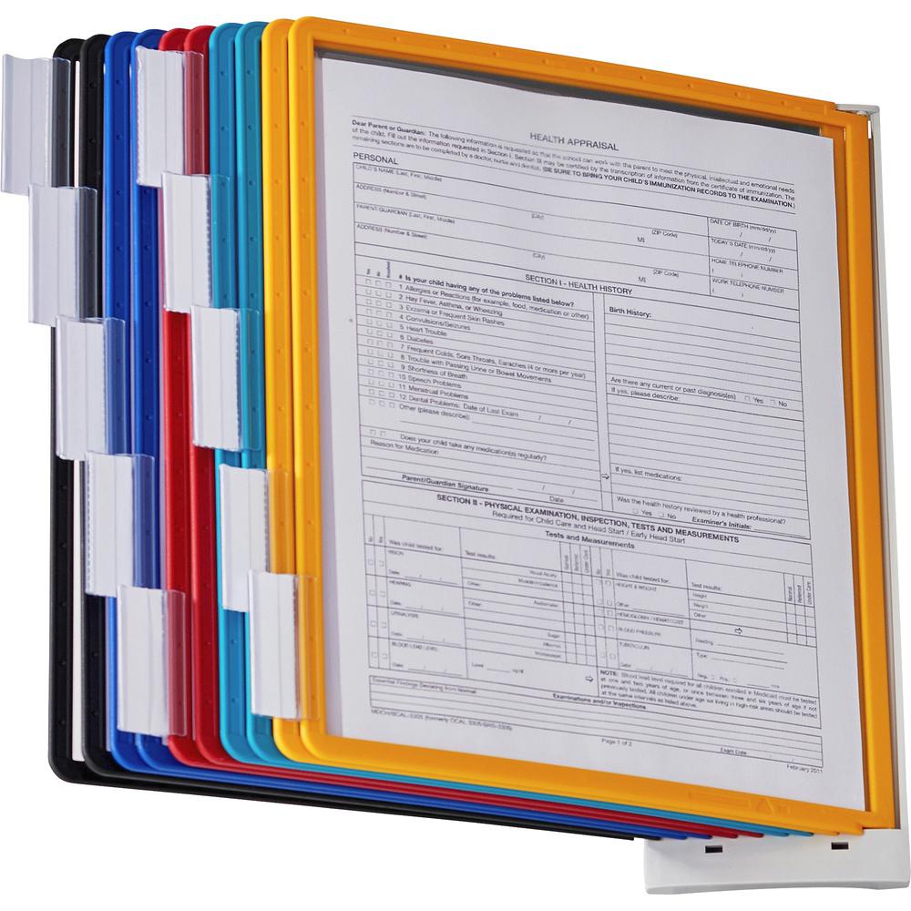 DURABLE&reg; SHERPA&reg; Wall Mounted Reference Display System - Wall Mountable - 10 Double Sided Panels - Letter Size - Anti-Reflective/Non-Glare - Assorted Colors. Picture 4