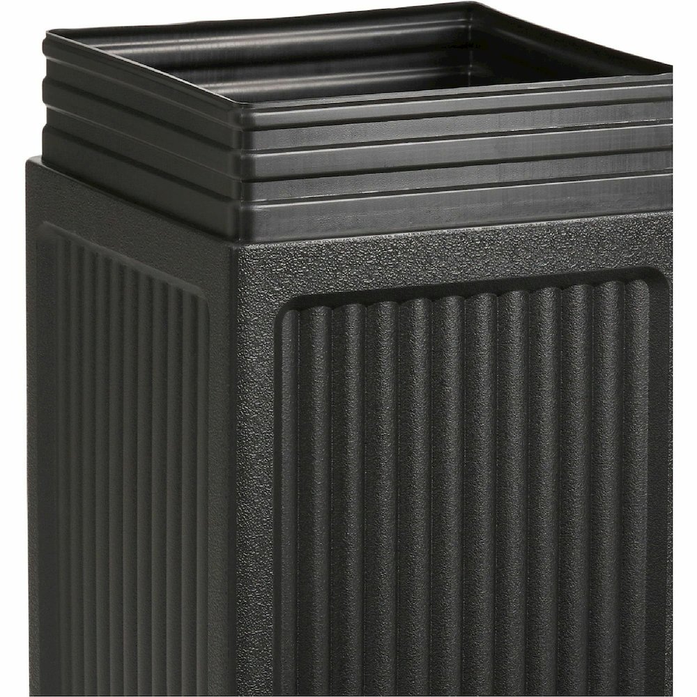 Safco Recessed Panels Waste Receptacle - 15 gal Capacity - 32.8" Height x 13.8" Width x 13.8" Depth - Polyethylene - Black - 1 Each. Picture 14