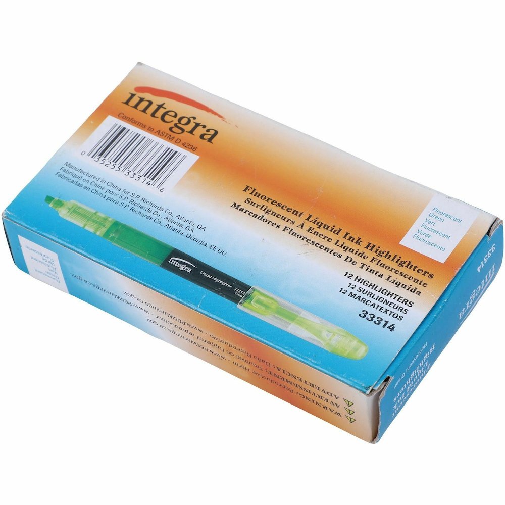 Integra Liquid Highlighters - Green Ink - 1 Dozen. Picture 8