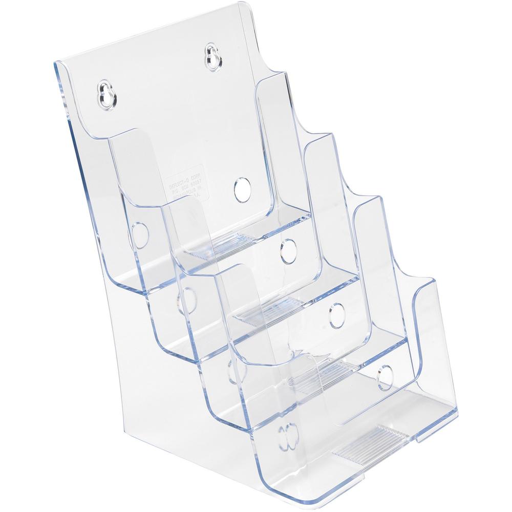 Deflecto Booklet Holder - 4 Compartment(s) - 4 Tier(s) - 10" Height x 4.9" Width x 6.1" DepthDesktop - Compact, Booklet Size - Clear - Plastic - 1 Each. Picture 7