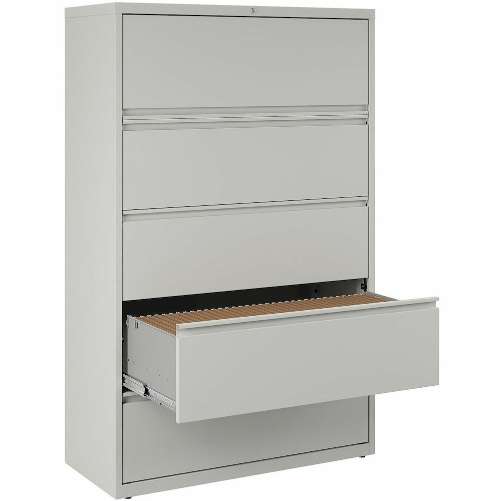 Lorell Fortress Series Lateral File - 42" Width x 18.6" Depth x 67.7" Height - 5 x Drawer(s) for File - Legal, Letter, A4 - Lateral - Rust Proof, Leveling Glide, Interlocking, Ball-bearing Suspension,. Picture 13