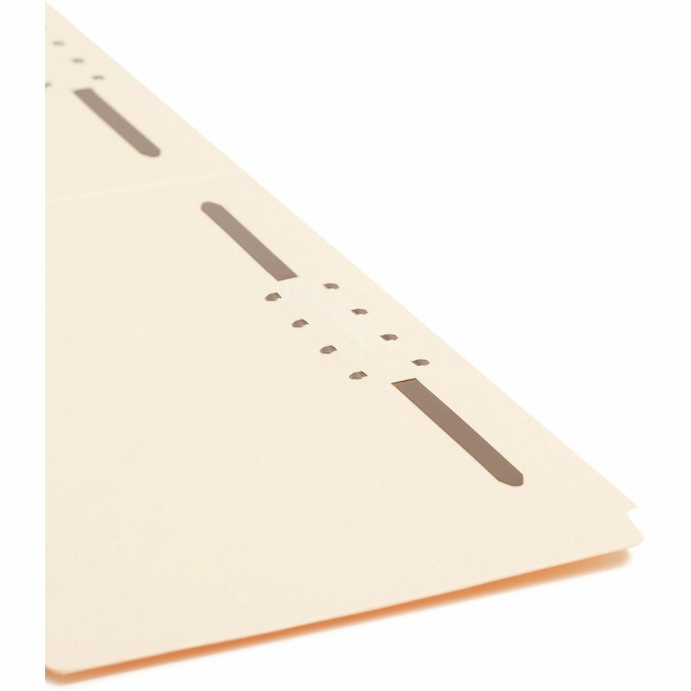 Smead SuperTab 1/3 Tab Cut Legal Recycled Fastener Folder - 8 1/2" x 14" - 3/4" Expansion - 2 x 2K Fastener(s) - Top Tab Location - Right of Center Tab Position - Manila - 10% Recycled - 50 / Box. Picture 7