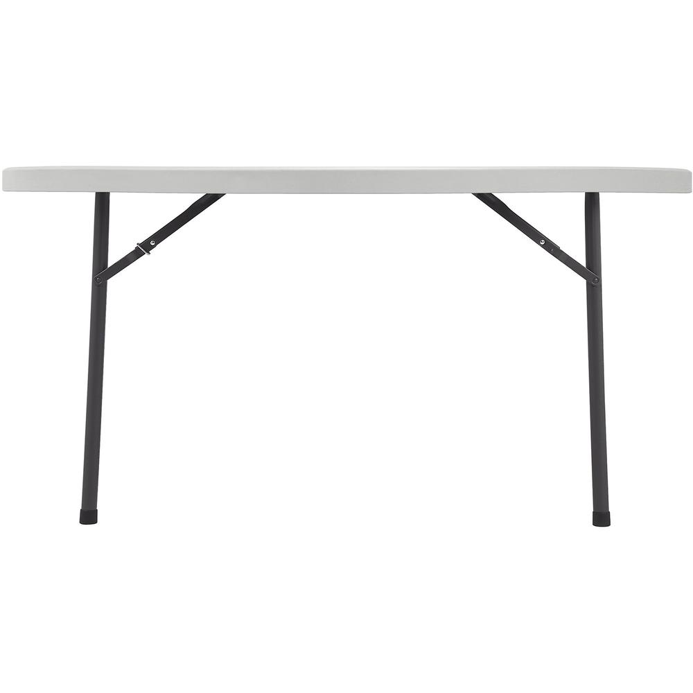 Lorell Ultra-Lite Banquet Folding Table - Round Top - 600 lb Capacity - 48" Table Top Diameter - 29.25" Height x 48" Width x 48" Depth - Indoor, Outdoor - Gray, Powder Coated - 1 Each. Picture 6