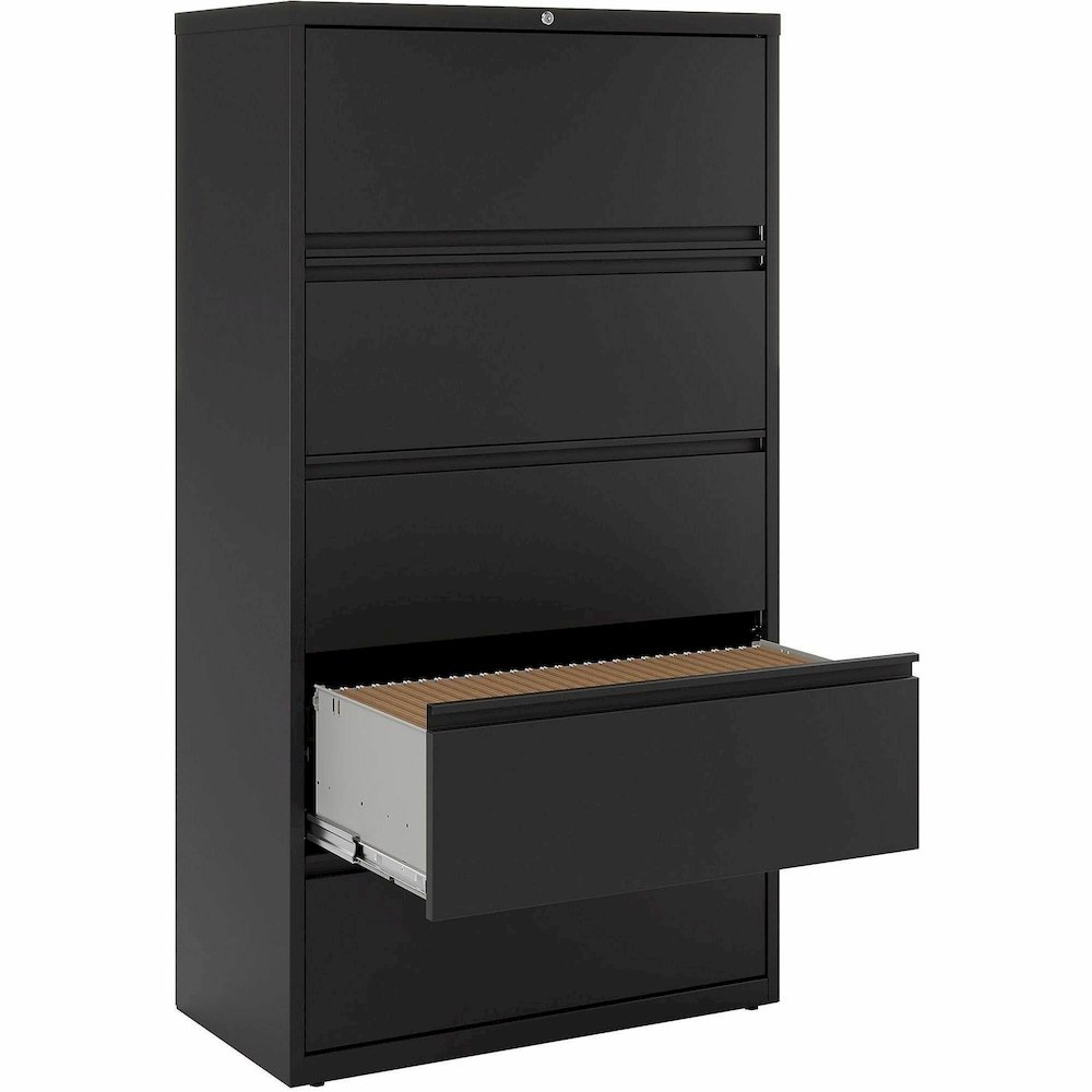 Lorell Fortress Series Lateral File - 36" Width x 18.6" Depth x 67.7" Height - 5 x Drawer(s) for File - Letter, Legal, A4 - Lateral - Rust Proof, Interlocking, Leveling Glide, Ball-bearing Suspension,. Picture 12