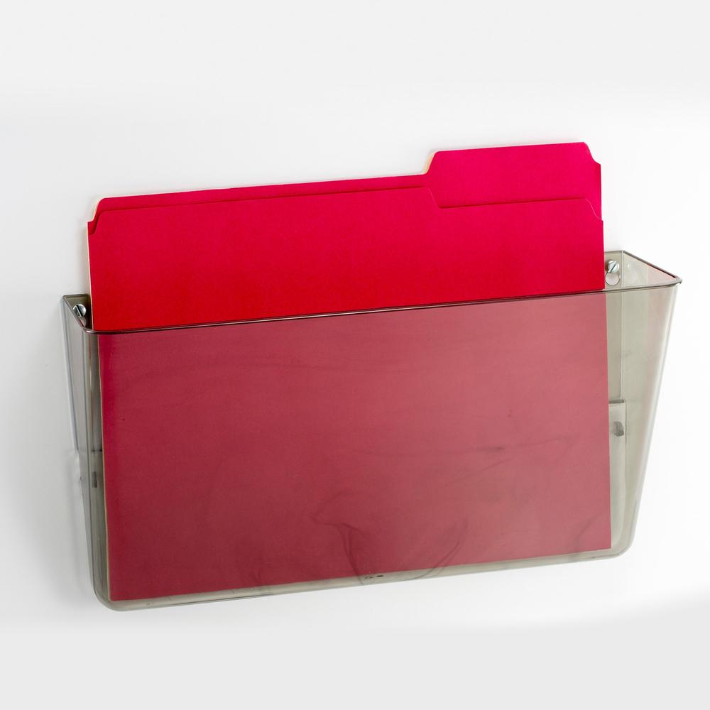Officemate Mountable Wall File - 7" Height x 13" Width x 4.1" Depth - Smoke - Plastic - 1 Each. Picture 4