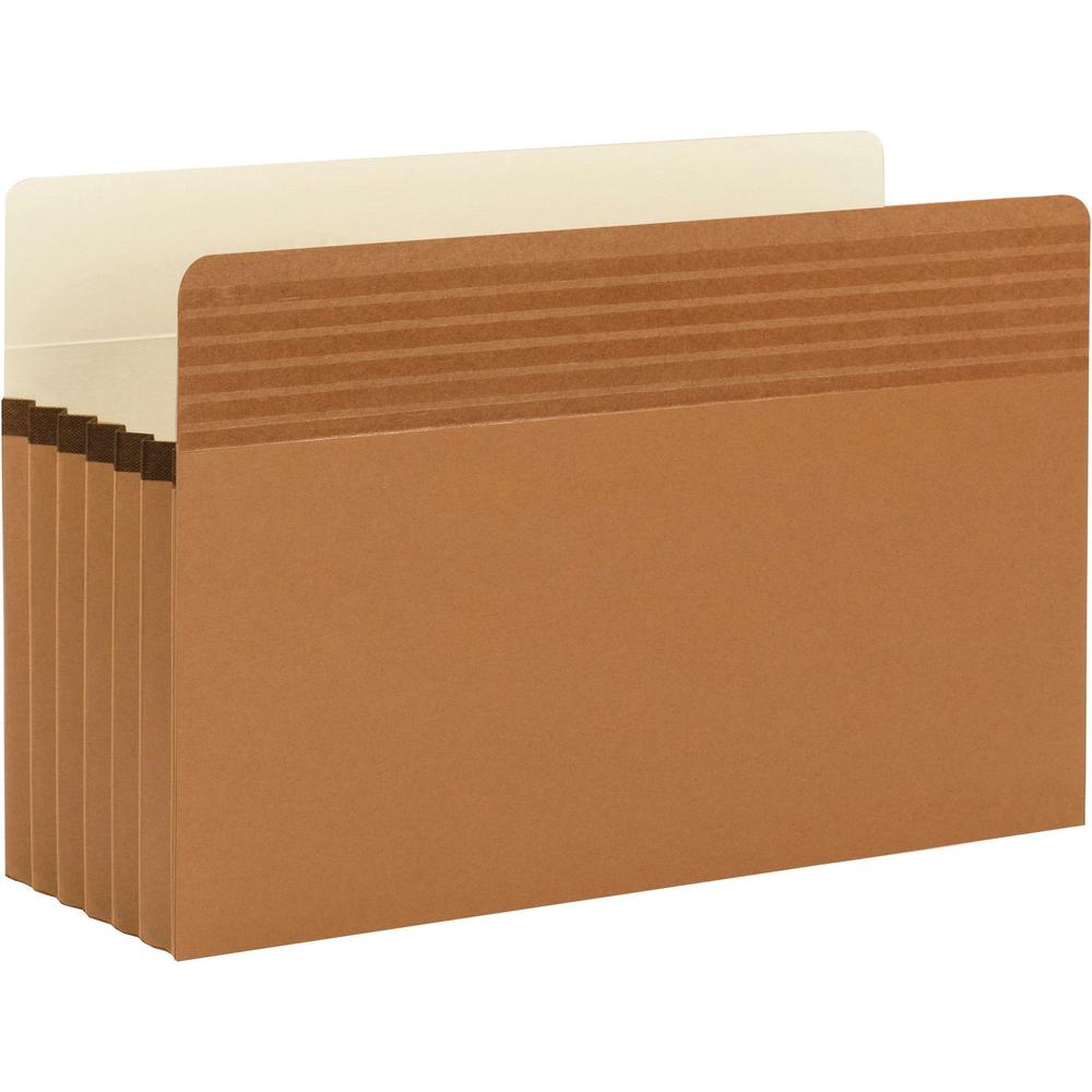 Smead Easy Grip Straight Tab Cut Legal Recycled File Pocket - 8 1/2" x 14" - 5 1/4" Expansion - Redrope - Redrope - 30% Recycled - 10 / Box. Picture 4
