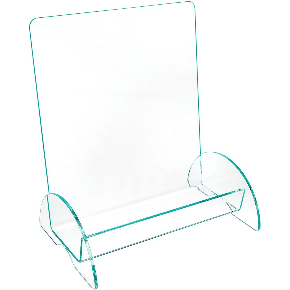 Deflecto Magazine-size Euro-style Docuholder - Support 9.25" x 3.25" Media - 11" Height x 9.8" Width x 6.3" Depth - Acrylic - Clear, Green Tint - Durable, Lightweight - 1 Each. Picture 6
