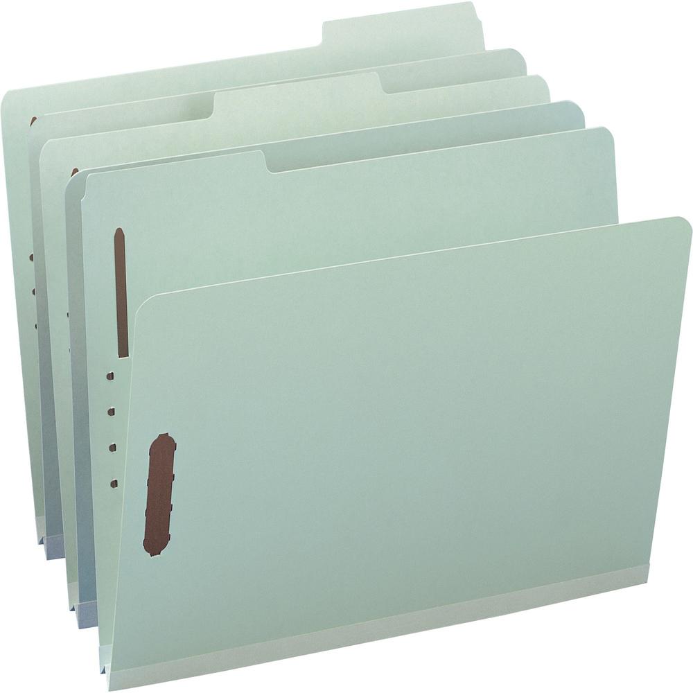 Smead 1/3 Tab Cut Letter Recycled Fastener Folder - 8 1/2" x 11" - 1" Expansion - 2 x 2K Fastener(s) - 2" Fastener Capacity for Folder - Top Tab Location - Right of Center Tab Position - Pressboard - . Picture 5