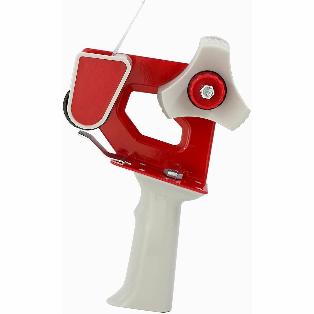 Business Source Pistol Grip Tape Dispenser - 3" Core - Adjustable Tension Mechanism - Red - 1 Each. Picture 13