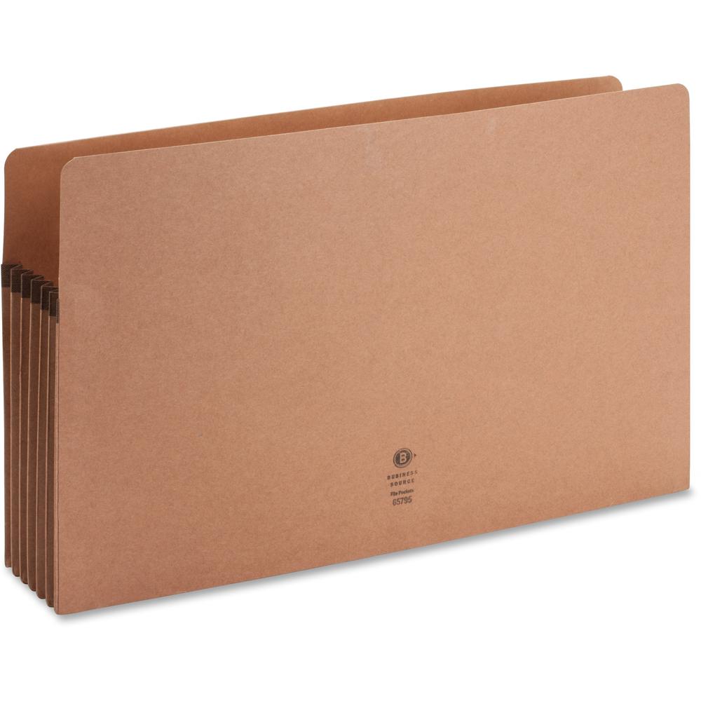 Business Source Legal Recycled File Pocket - 8 1/2" x 14" - 5 1/4" Expansion - Redrope - Redrope - Tear Proof, Tyvek Gusset, Reinforced Gusset - 30% Recycled - 10 / Box. Picture 4
