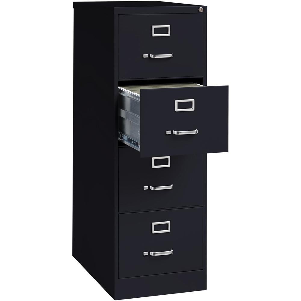 Lorell Fortress Series 26-1/2" Commercial-Grade Vertical File Cabinet - 18" Width x 26.5" Depth x 52" Height - 4 x Drawer(s) for File - Legal - Vertical - Lockable, Ball-bearing Suspension, Heavy Duty. Picture 6
