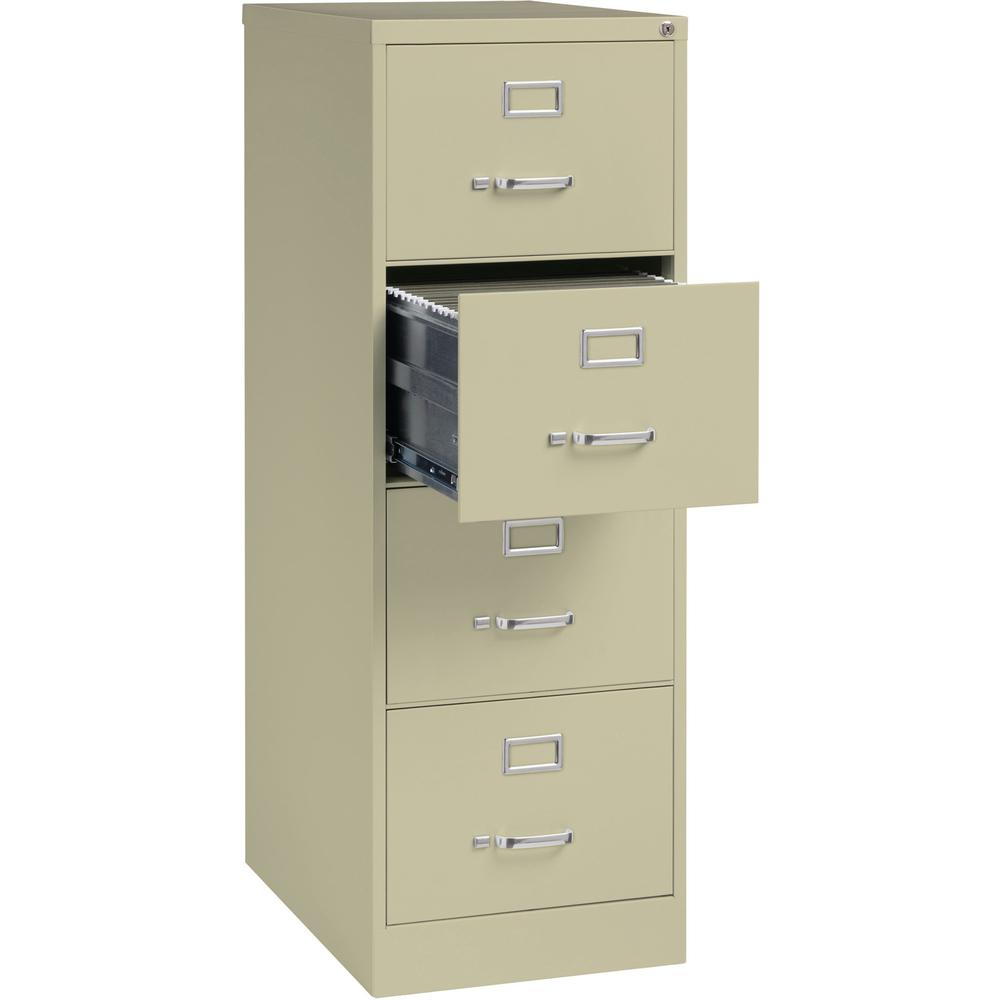 Lorell Fortress Series 26-1/2" Commercial-Grade Vertical File Cabinet - 18" Width x 26.5" Depth x 52" Height - 4 x Drawer(s) for File - Legal - Vertical - Lockable, Ball-bearing Suspension, Heavy Duty. Picture 6