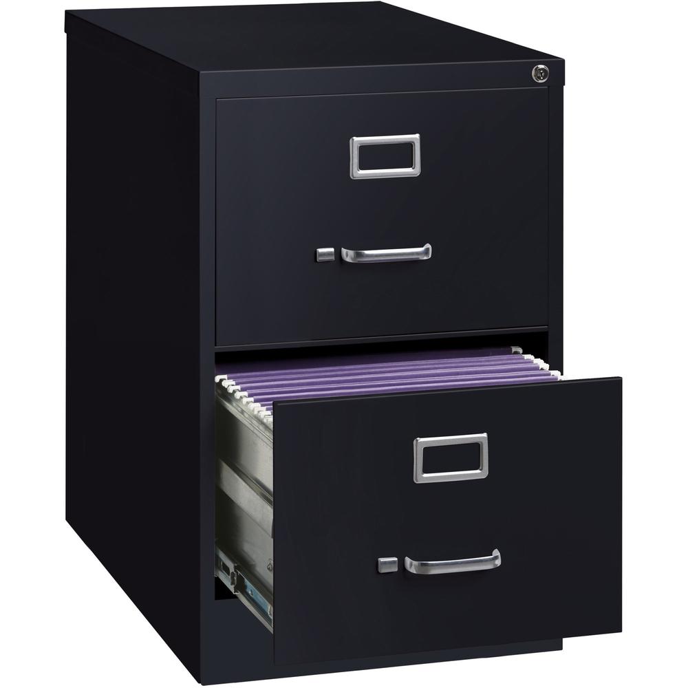 Lorell Fortress Series 26-1/2" Commercial-Grade Vertical File Cabinet - 18" Width x 26.5" Depth x 28.4" Height - 2 x Drawer(s) for File - Legal - Vertical - Lockable, Ball-bearing Suspension, Heavy Du. Picture 6