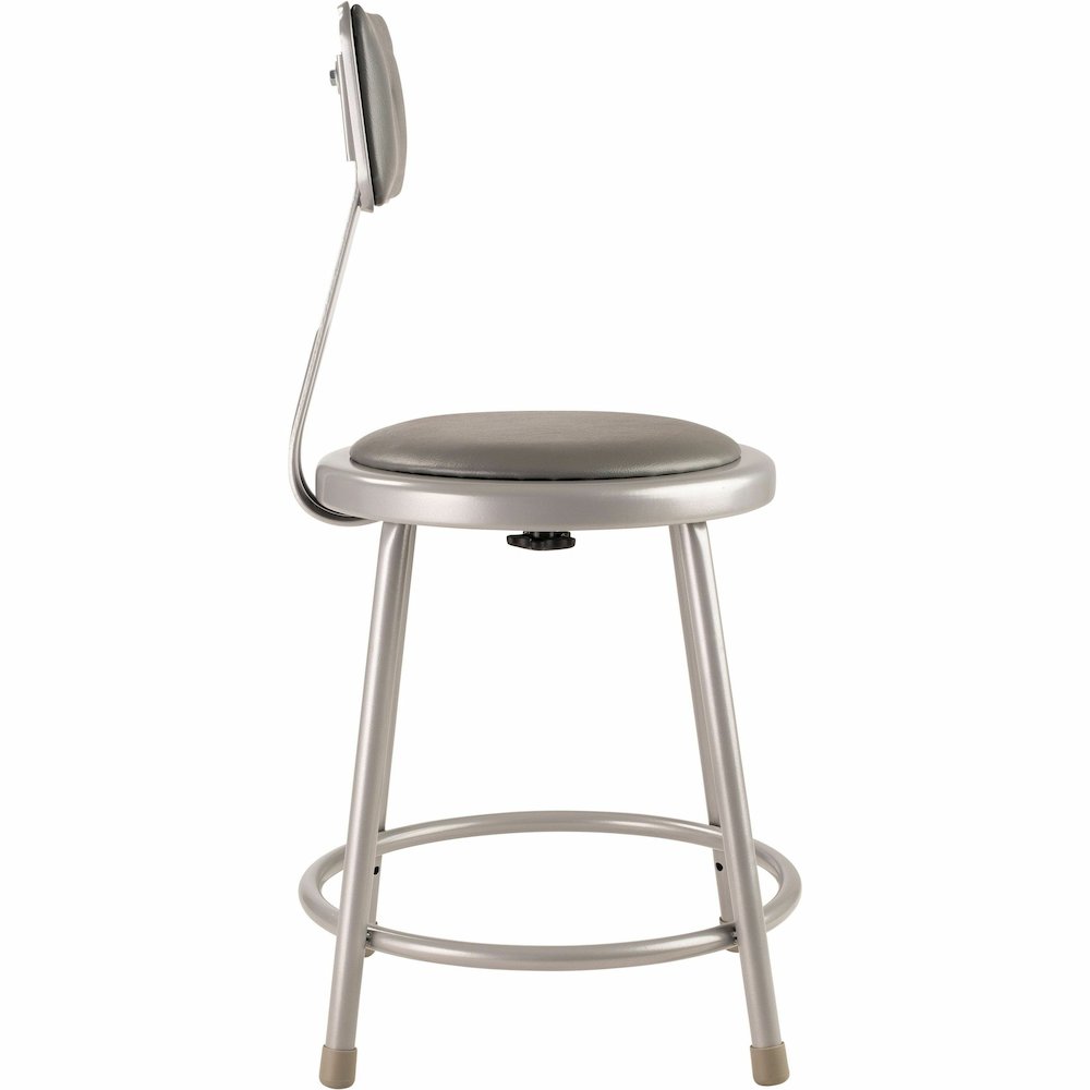 National Public Seating 6400 Series Heavy-Duty Padded Stools - Gray Seat Color - Vinyl, Medium Density Fiber (MDF) Seat Material - Gray Frame Color - Steel Frame Material - Four-legged Base - Gray - P. Picture 8