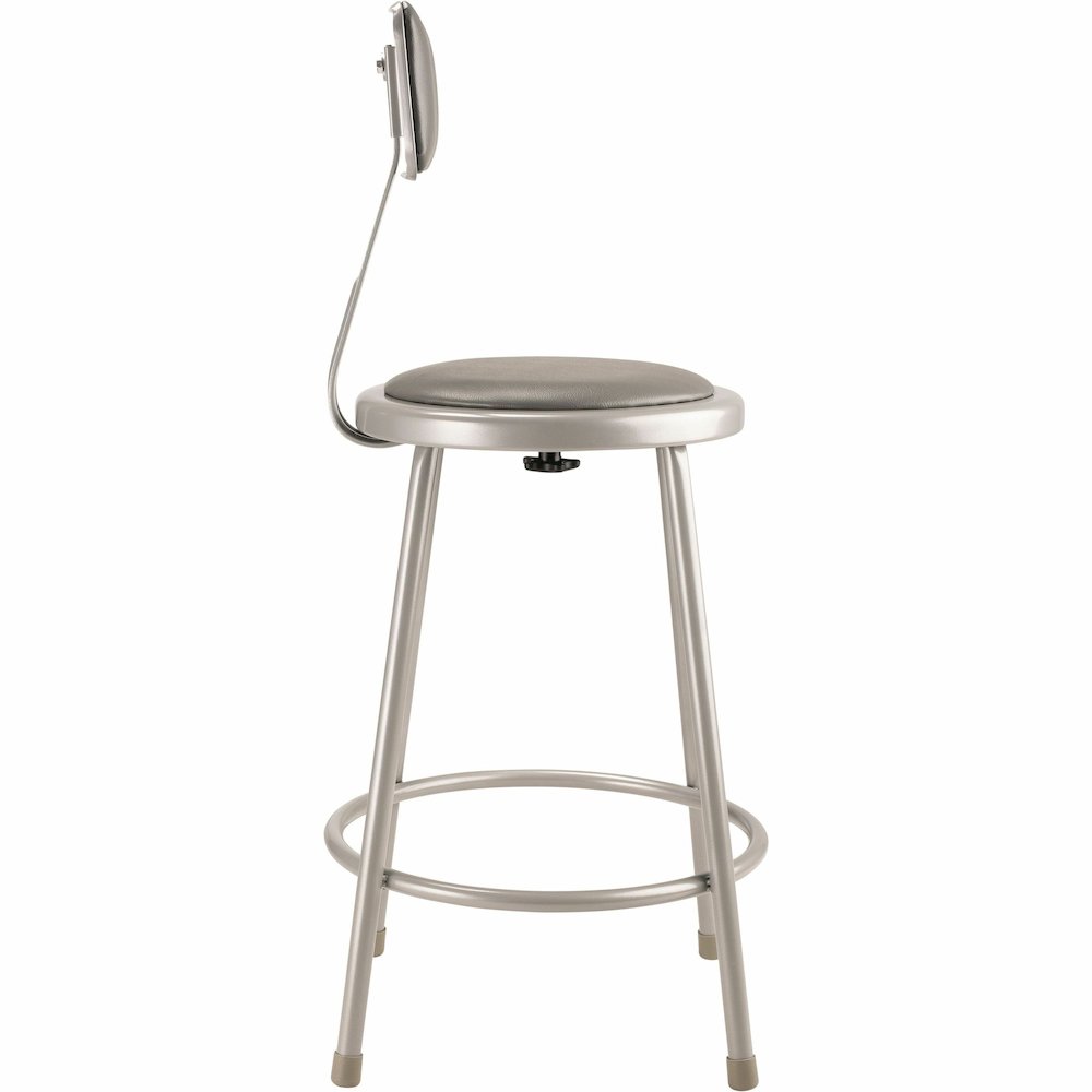 National Public Seating 6400 Series Heavy-Duty Padded Stools - Gray Seat Color - Vinyl, Medium Density Fiber (MDF) Seat Material - Gray Frame Color - Steel Frame Material - Four-legged Base - Gray - P. Picture 10