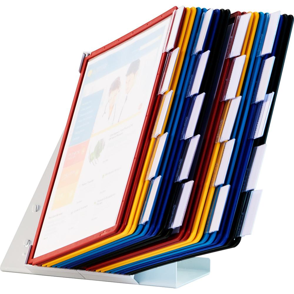 DURABLE&reg; VARIO&reg; Desktop Reference Display System - Desktop - 20 Double Sided Panels - Letter Size - Anti-Reflective/Non-Glare - Assorted Colors. Picture 5