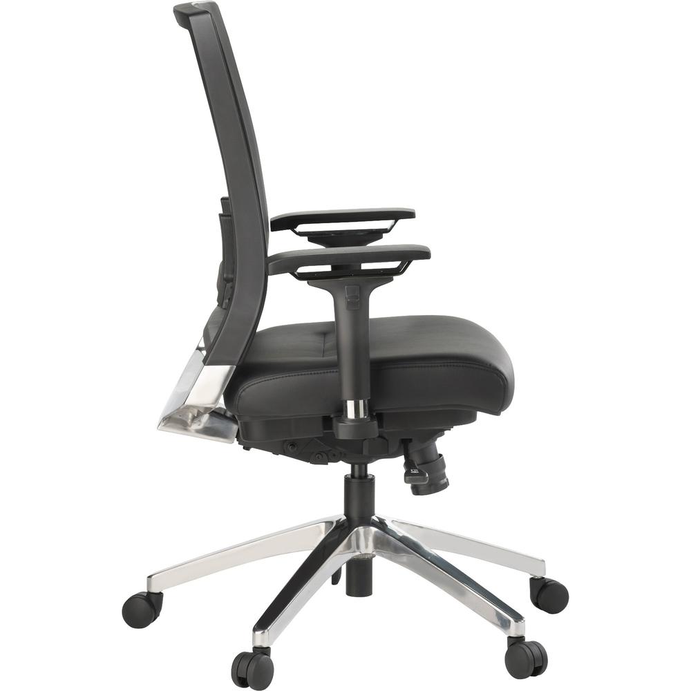 Lorell Heavy-duty Full-Function Executive Office Chair - Black Leather Seat - 5-star Base - Black - 1 Each. Picture 8