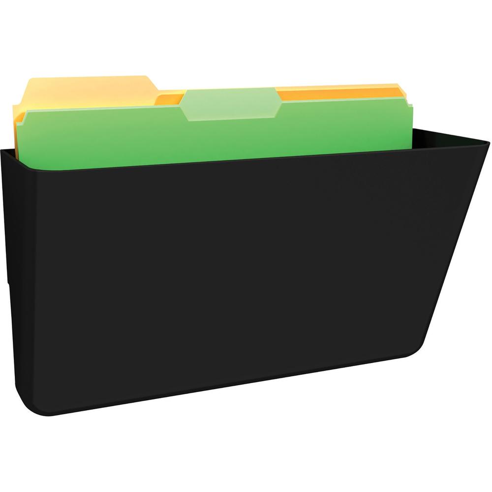 Deflecto EZ Link Sustainable DocuPocket - 1 Pocket(s) - 7" Height x 13" Width x 4" Depth - 50% Recycled - Black - Plastic - 1 Each. Picture 4