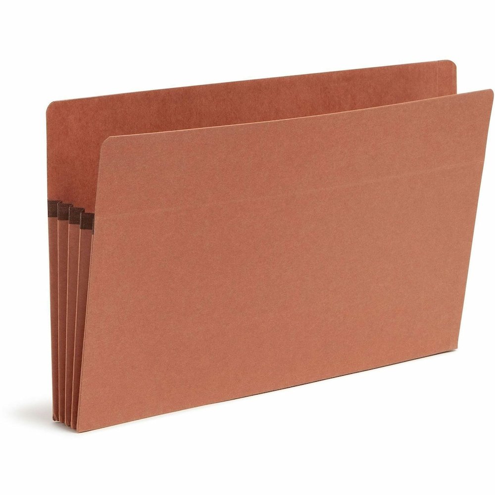 Smead Straight Tab Cut Legal Yes File Pocket - 8 1/2" x 14" - 3 1/2" Expansion - 2 Plys - Redrope - Tear Resistant Gusset - 100% Recycled - 25 / Box. Picture 11