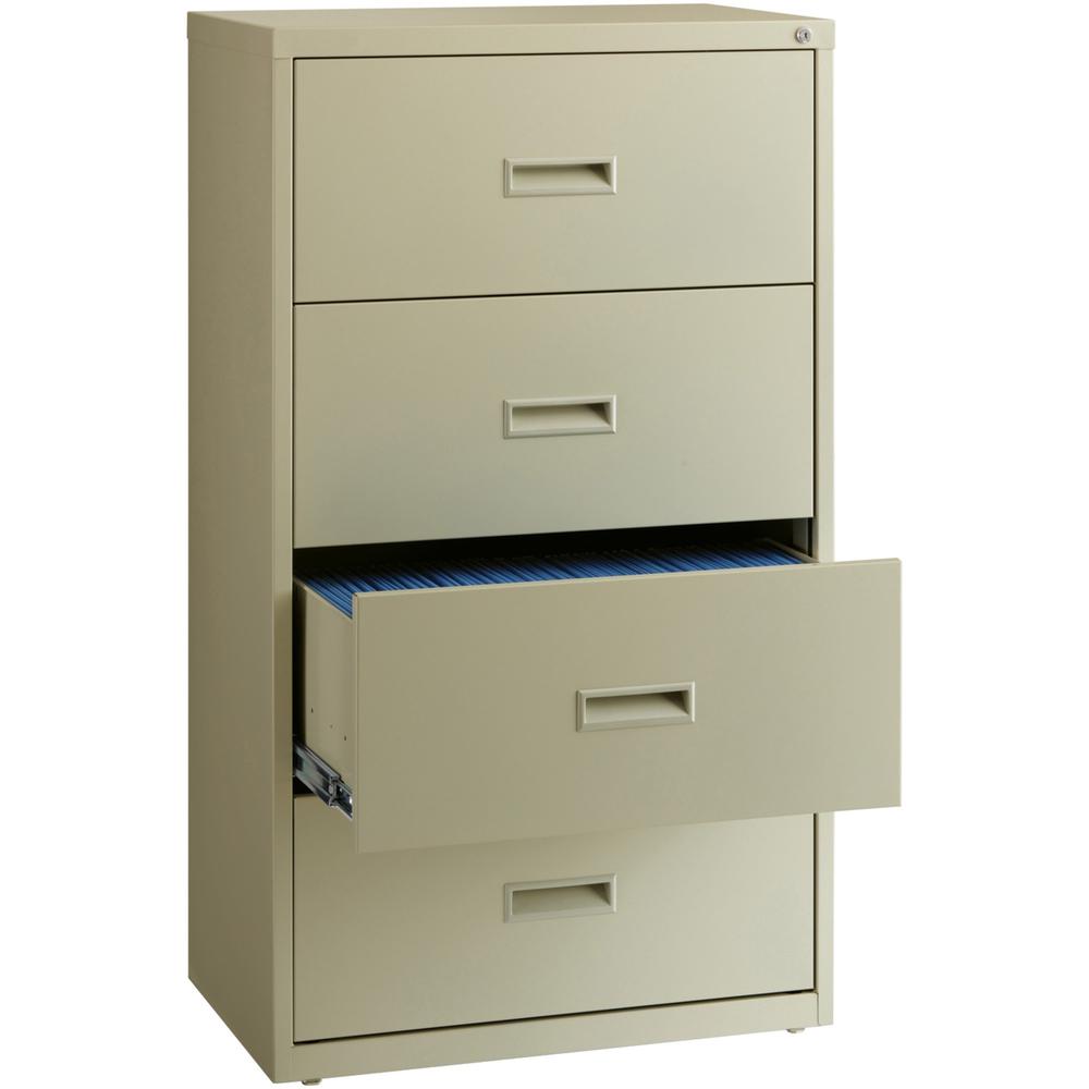 Lorell Value Lateral File - 4-Drawer - 30" Width x 18.6" Depth x 52.5" Height - 4 x Drawer(s) for File - A4, Legal, Letter - Interlocking, Adjustable Glide, Ball-bearing Suspension, Label Holder - Put. Picture 5