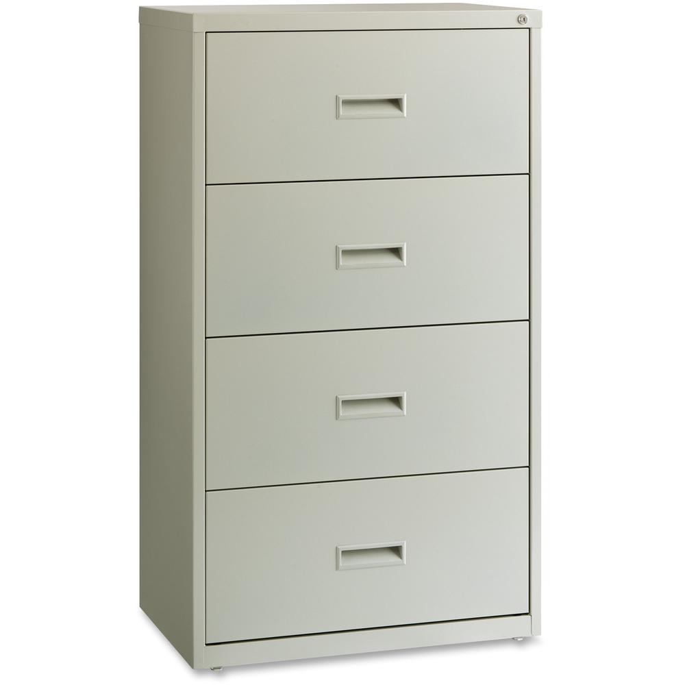 Lorell Value Lateral File - 4-Drawer - 30" Width x 18.6" Depth x 52.5" Height - 4 x Drawer(s) for File - A4, Legal, Letter - Interlocking, Leveling Glide, Ball-bearing Suspension, Label Holder - Light. Picture 3