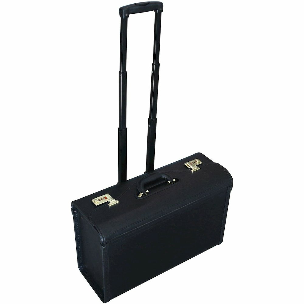Lorell Travel/Luggage Case (Roller) Travel Essential, Book, File Folder - Black - Vinyl Body - Handle - 14" Height x 22" Width x 8" Depth - 1 Each. Picture 13