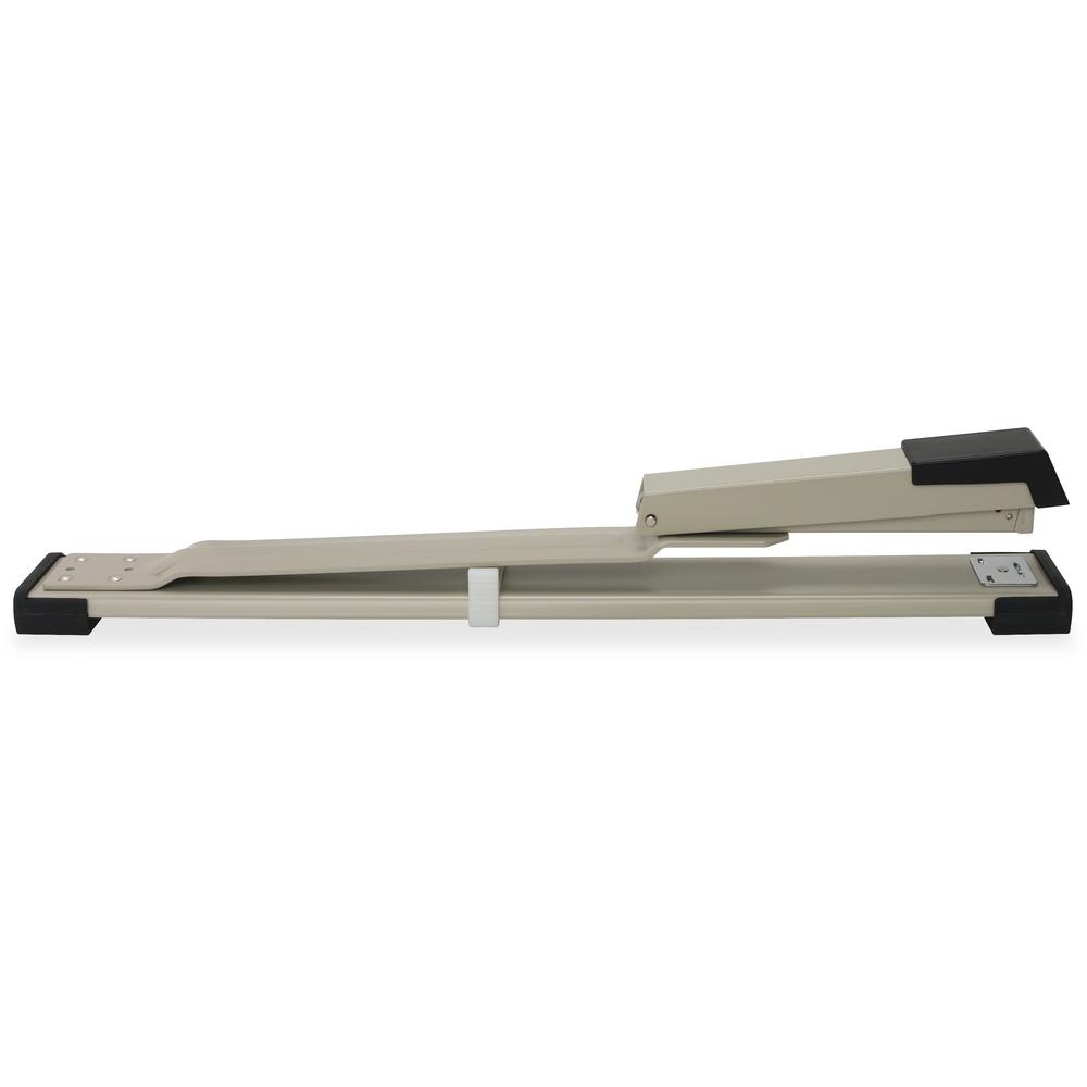 Business Source Long Reach Stapler - Staples Upto 20 Sheet of 20lb Paper - Holds Upto 210 Staple - Full Strip - Staple Size: 0.25" - 12" Throat Depth - Putty, Gray, Black - 1 Each. Picture 2