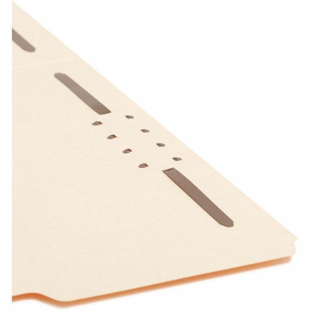 Smead 1/3 Tab Cut Letter Recycled Fastener Folder - 8 1/2" x 11" - 2 x 2K Fastener(s) - Top Tab Location - Assorted Position Tab Position - Manila - 10% Paper Recycled - 50 / Box. Picture 7