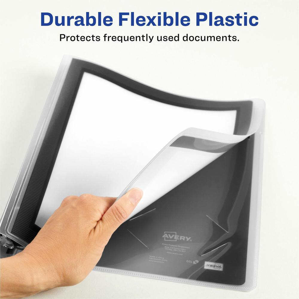 Avery&reg; Flexi-View 3 Ring Binders - 1 1/2" Binder Capacity - Letter - 8 1/2" x 11" Sheet Size - 275 Sheet Capacity - 3 x Round Ring Fastener(s) - 1 Pocket(s) - Polypropylene - Pocket, Flexible, Dur. Picture 7